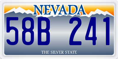 NV license plate 58B241