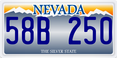 NV license plate 58B250