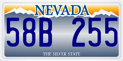 NV license plate 58B255