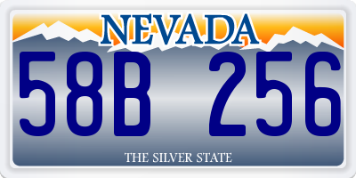 NV license plate 58B256