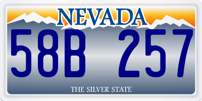 NV license plate 58B257