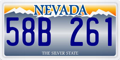 NV license plate 58B261
