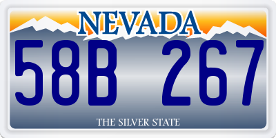 NV license plate 58B267