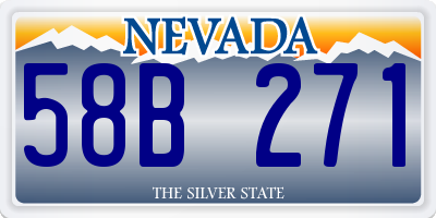 NV license plate 58B271
