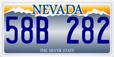 NV license plate 58B282