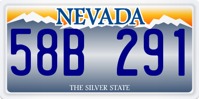 NV license plate 58B291