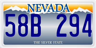 NV license plate 58B294