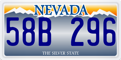 NV license plate 58B296