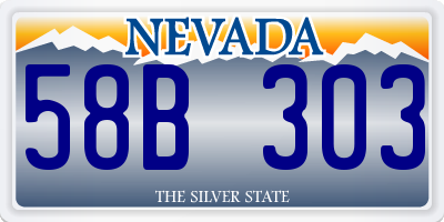NV license plate 58B303