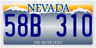 NV license plate 58B310