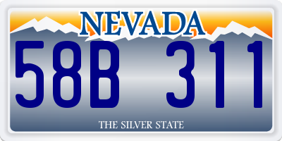 NV license plate 58B311