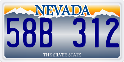 NV license plate 58B312