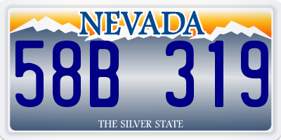 NV license plate 58B319
