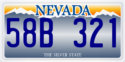 NV license plate 58B321