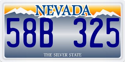 NV license plate 58B325