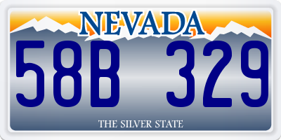 NV license plate 58B329