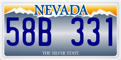 NV license plate 58B331