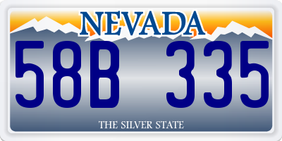 NV license plate 58B335