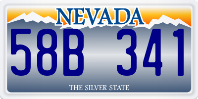 NV license plate 58B341