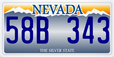 NV license plate 58B343
