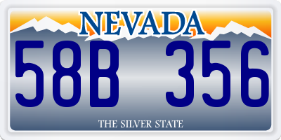 NV license plate 58B356