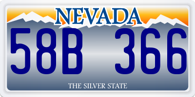 NV license plate 58B366