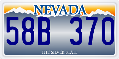 NV license plate 58B370