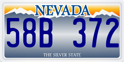 NV license plate 58B372