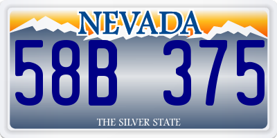 NV license plate 58B375