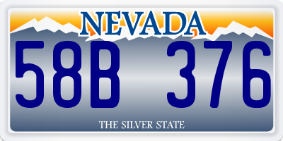 NV license plate 58B376