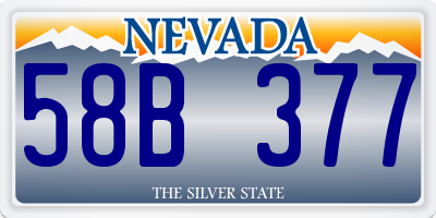 NV license plate 58B377