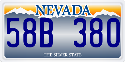 NV license plate 58B380