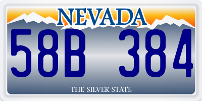 NV license plate 58B384