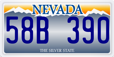 NV license plate 58B390
