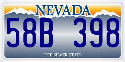 NV license plate 58B398