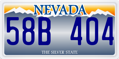 NV license plate 58B404
