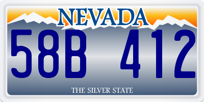 NV license plate 58B412