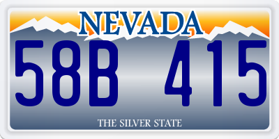 NV license plate 58B415