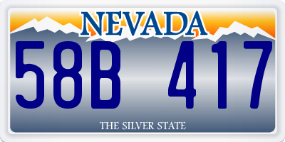 NV license plate 58B417