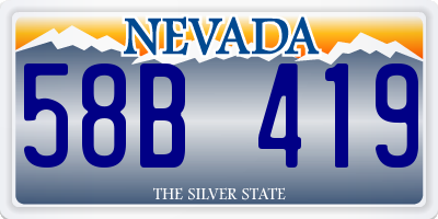 NV license plate 58B419