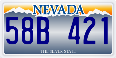 NV license plate 58B421