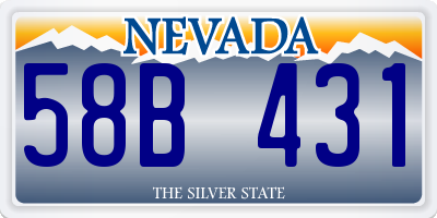 NV license plate 58B431