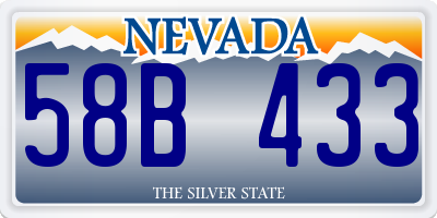 NV license plate 58B433