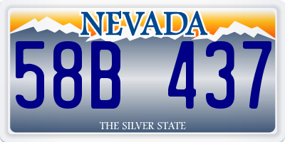 NV license plate 58B437