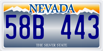NV license plate 58B443