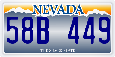 NV license plate 58B449