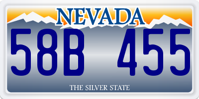 NV license plate 58B455