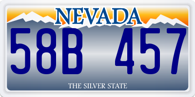 NV license plate 58B457