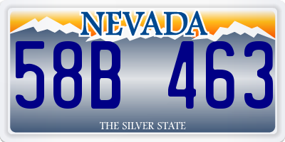 NV license plate 58B463