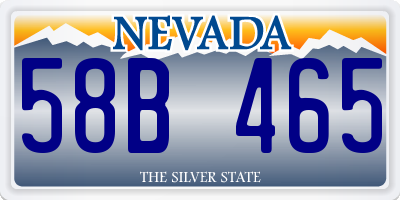 NV license plate 58B465
